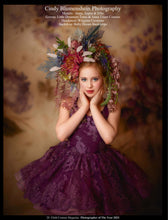 Load image into Gallery viewer, Large Flower Headpiece - Cascading Style Photography Crown - Colours: Peach, Pink, White - Maternity Photoshoot - Luxury Flower Headband (Copy)