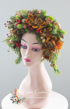 Load image into Gallery viewer, Artificial Christmas Floral Crown – Photography Prop for Adults and Older Children
