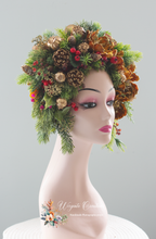 Load image into Gallery viewer, Artificial Christmas Floral Crown – Photography Prop for Adults and Older Children