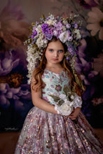Load image into Gallery viewer, Large Flower Headpiece - Cascading Style Photography Crown - Colours: Peach, Pink, White - Maternity Photoshoot - Luxury Flower Headband (Copy)