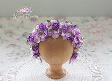 Load image into Gallery viewer, Flower Headband | Toddler to Older Children, Adult | Purple Colour | Photography Prop | Posing Headpiece | Flower Halo