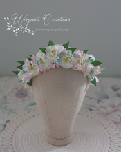 Load image into Gallery viewer, Flower Headband | Toddler to Older Children, Adult | White, Cream, Pink Colour | Photography Prop | Posing Headpiece | Cherry Blossom Flower Halo
