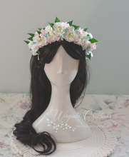 Load image into Gallery viewer, Flower Headband | Toddler to Older Children, Adult | White, Cream, Pink Colour | Photography Prop | Posing Headpiece | Cherry Blossom Flower Halo
