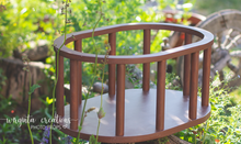Load image into Gallery viewer, Handcrafted Wooden Oval Crib. Brown Distressed Design or Solid Brown Colour. Made-to-order