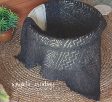 Load image into Gallery viewer, Textured layer, cover, blanket 60cm x 70cm. Dark Grey. Basket Layering Piece, Newborn, Sitter. Ready to send