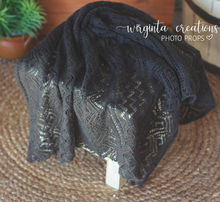 Load image into Gallery viewer, Textured layer, cover, blanket 60cm x 70cm. Dark Grey. Basket Layering Piece, Newborn, Sitter. Ready to send