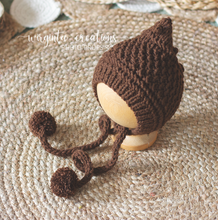 Load image into Gallery viewer, Handmade Four Piece Brown Knit Outfit Set for 6-12 Months Old. Photography Prop