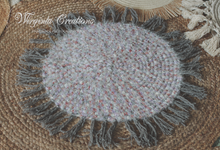 Load image into Gallery viewer, Handmade Round Layer with Tassel Ends, Unique Photography Prop