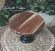 Load image into Gallery viewer, Wooden Cake Stand | Cake Smash | Home Decor | Table Setting | Unique Rustic | Woodlands, Nature Theme