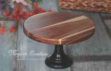 Load image into Gallery viewer, Wooden Cake Stand | Cake Smash | Home Decor | Table Setting | Unique Rustic | Woodlands, Nature Theme