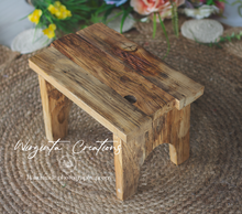 Load image into Gallery viewer, Handcrafted wooden bench. Natural wood, brown, rustic looks. Ready to send