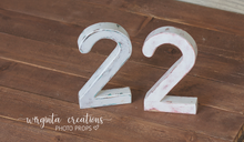 Load image into Gallery viewer, Handcrafted Wooden Number 2 for Cake Smash Photography and Baby 2nd Birthday Prop | Made to order