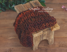 Load image into Gallery viewer, Knitted Blanket/layer. Burnt orange, brown. Ready to send