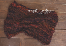 Load image into Gallery viewer, Knitted Blanket/layer. Burnt orange, brown. Ready to send
