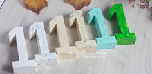 Load image into Gallery viewer, Handmade Wooden Number 1 Photography Prop - Natural Wood Birthday Decoration - Available in Distressed & Plain Finishes – Made-to-Order