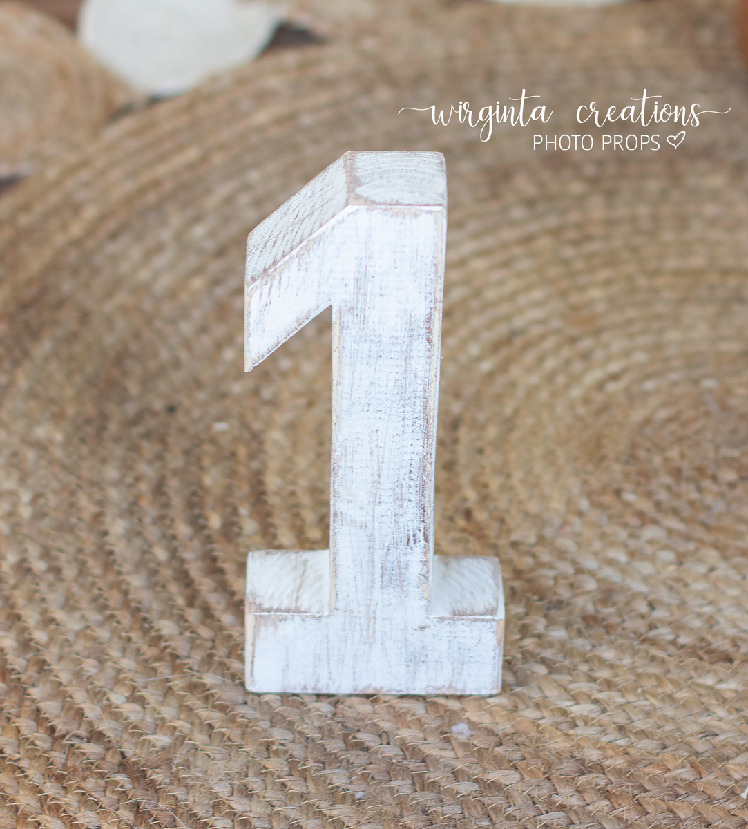 Wooden Number 1 | Unfinished Wooden Numbers | Wooden Props