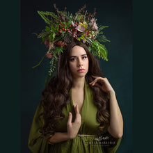 Load image into Gallery viewer, Adult photography headpiece | Maternity | Forest, Woodlands style | Large, Cascading Headpiece | Handmade | Photography Prop