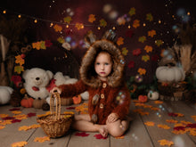 Load image into Gallery viewer, Fox Hooded Romper - Size: 9-18 Months Old - Handmade - Knitted Outfit - Woodlands-Inspired Photography Prop