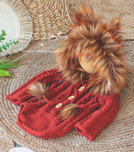 Load image into Gallery viewer, Burnt Orange Hooded Fox Photography Prop Outfit | 9-18 Months