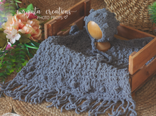 Load image into Gallery viewer, Newborn set | Dark Grey| Knitted Layer and Bonnet| Ready to Send