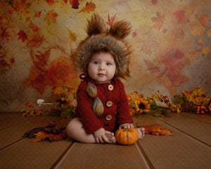 Burnt orange fox outfit for 6-12 months old. Ready to send