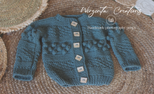 Load image into Gallery viewer, Handmade Four Piece Teal Knit Outfit Set for 12-24 Months Old. Photography Prop