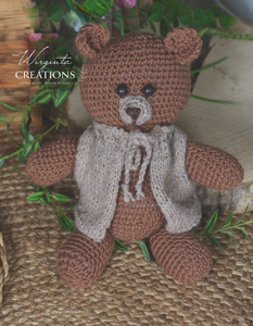 Handmade Knitted Teddy Bear Toy – Perfect Photo Prop & Nursery Decor