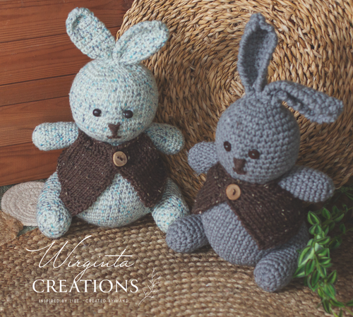 Handmade Knitted Bunny Toy – Perfect Photo Prop & Nursery Decor