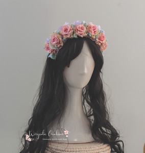 Flower Headband | Toddler to Older Children | Pink, Mint Colours | Photography Prop | Posing Headpiece | Flower Halo