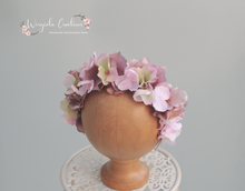Load image into Gallery viewer, Flower Headband | Toddler to Older Children | Mauve | Photography Prop | Posing Headpiece | Hydrangea Halo