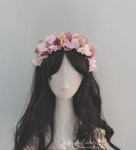 Flower Headband | Toddler to Older Children | Mauve | Photography Prop | Posing Headpiece | Hydrangea Halo