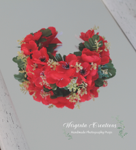 Load image into Gallery viewer, Flower Headband | Toddler to Older Children, Adult | Red, Green Colours | Photography Prop | Posing Headpiece | Flower Halo