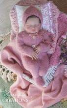 Load image into Gallery viewer, Blush Mauve Knitted Newborn Footed Romper with Matching Bonnet - Photo Prop