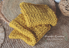 Load image into Gallery viewer, Knitted Blanket| Photography Prop| Mustard Layer | Handmade
