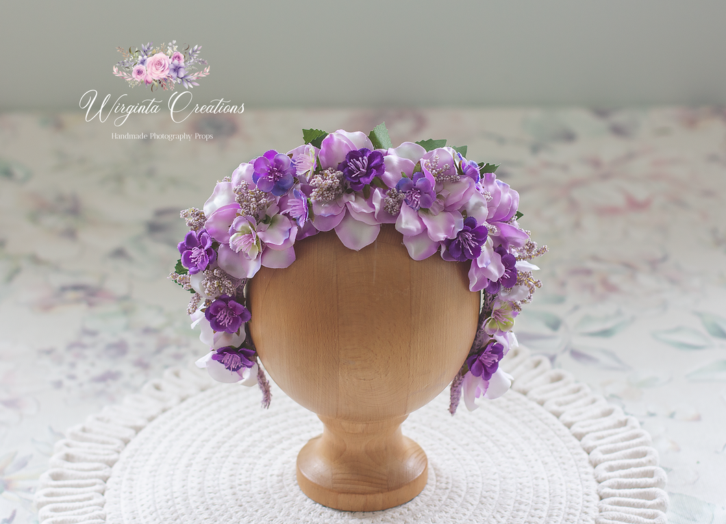 Flower Headband | Toddler to Older Children, Adult | Purple Colour | Photography Prop | Posing Headpiece | Flower Halo