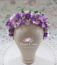 Load image into Gallery viewer, Flower Headband | Toddler to Older Children, Adult | Purple Colour | Photography Prop | Posing Headpiece | Flower Halo