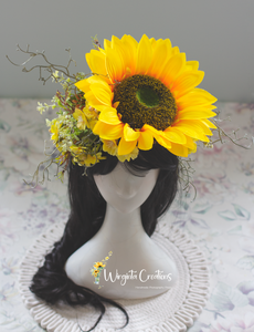 Sunflower Headpiece | Photography Crown | Artificial Flower Headband for Adults