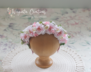 Flower Headband | Toddler to Older Children, Adult | Pink Colour | Photography Prop | Posing Headpiece | Flower Halo