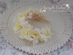 Flower Headband | Toddler to Older Children | Cream Colour | Photography Prop | Posing Headpiece | Ready to Send