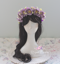 Load image into Gallery viewer, Flower Headband | Toddler to Older Children, Adult | Dusty Purple Colour | Photography Prop | Posing Headpiece | Flower Halo