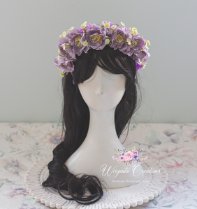 Flower Headband | Toddler to Older Children, Adult | Dusty Purple Colour | Photography Prop | Posing Headpiece | Flower Halo