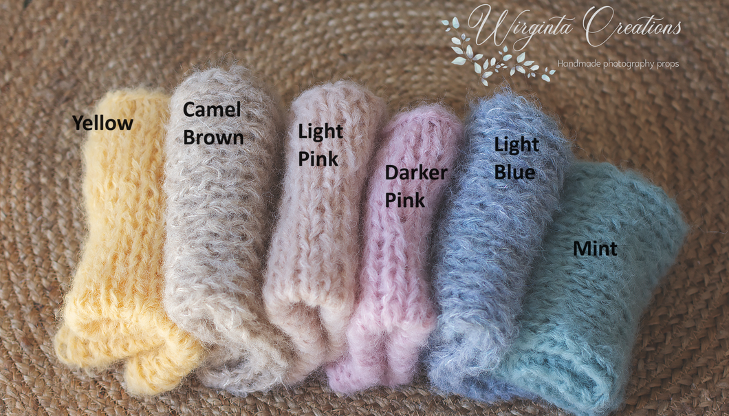Handmade Alpaca Layer | Colours: Yellow, Camel Brown, Light Pink, Darker Pink, Light Blue, Mint | Photography Prop