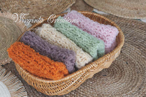 Handmade Layer | Colours Available: Burnt Orange, Mauve, Sand, Mint, Pink  | Knitted Photography Prop