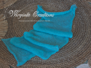 Newborn set | Turquoise | Knitted Wrap and Bonnet | Ready to Send