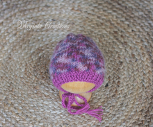 Load image into Gallery viewer, Newborn set | Mixed Colour | Knitted Wrap and Bonnet | Ready to Send