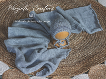 Load image into Gallery viewer, Newborn set | Grey | Knitted Wrap and Bonnet | Ready to Send | Photography Prop