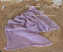 Load image into Gallery viewer, Newborn set | Lilac | Knitted Wrap and Bonnet | Ready to Send | Photography Prop