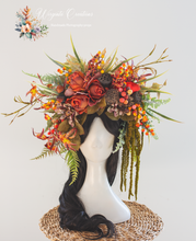 Load image into Gallery viewer, Adult photography headpiece | Maternity | Forest, Woodlands style | Large, Cascading Headpiece | Handmade | Photography Prop