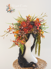 Load image into Gallery viewer, Adult photography headpiece | Maternity | Forest, Woodlands style | Large, Cascading Headpiece | Handmade | Photography Prop