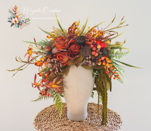 Load image into Gallery viewer, Adult photography headpiece | Maternity | Forest, Woodlands style | Large, Cascading Headpiece | Handmade | Photography Prop